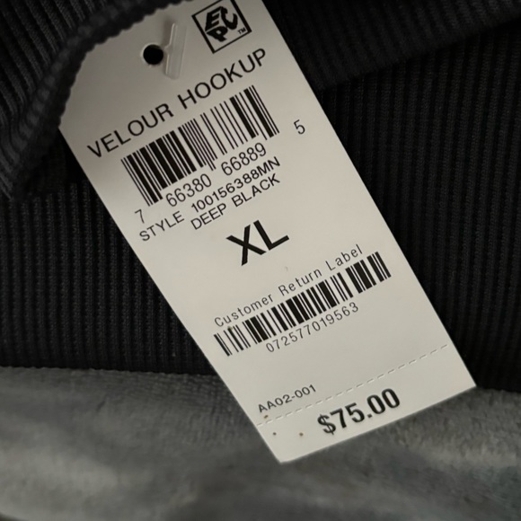 INC velour jump suit its a size XL black with gold pin strips - Picture 11 of 12